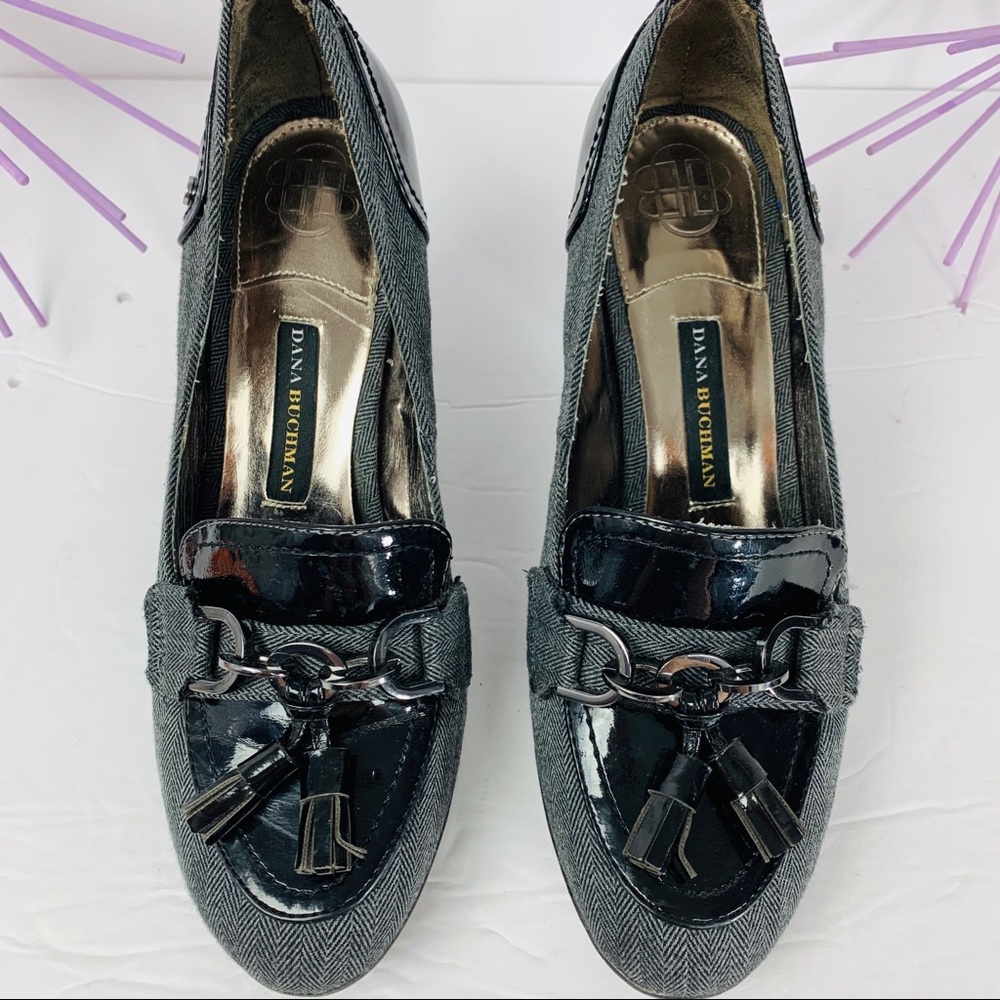 Dana Buchman / Black Gray Chunky Heel - Picture 3 of 8
